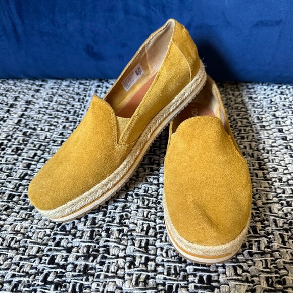 TOMS Palma Slip-On Mustard Suede Espadrilles Alpargatas Comfort Shoes Size 8 - Picture 1 of 8
